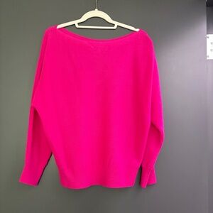 White + Warren 100% cashmere  sweater in Bright Fuchsia